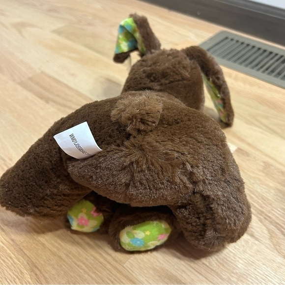 Chocolate Brown Plush Bunny Rabbit W/ Carrot Floral Ears & Feet 10” Easter Toy - Picture 6 of 6